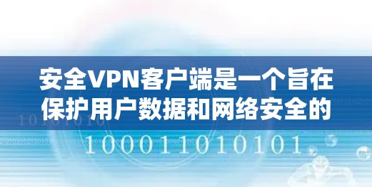 安全VPN客户端是一个旨在保护用户数据和网络安全的加密软件工具。以下是对该产品的详细介绍 安全VPN客户端是一个旨在保护用户数据和网络安全的加密软件工具。以下是对该产品的详细介绍