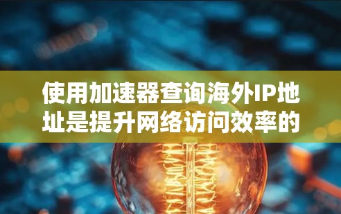 使用加速器查询海外IP地址是提升网络访问效率的一种方法，但需要谨慎操作以避免潜在的问题。以下是详细的步骤和注意事项