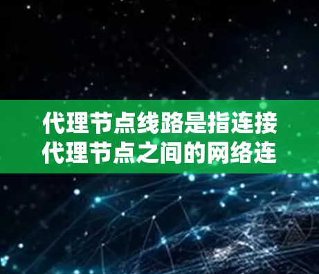 代理节点线路是指连接代理节点之间的网络连接方式，这些节点在分布式系统中扮演关键角色，负责处理请求和响应。以下是代理节点线路的详细分析