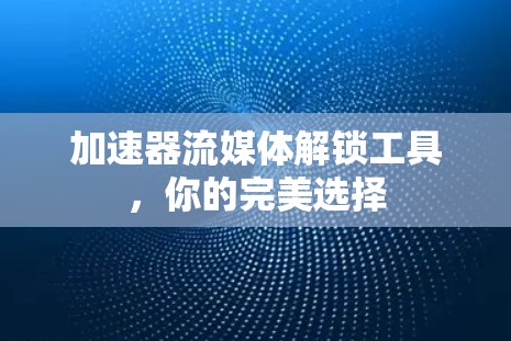 加速器流媒体解锁工具,你的完美选择 加速器流媒体解锁工具,你的完美选择